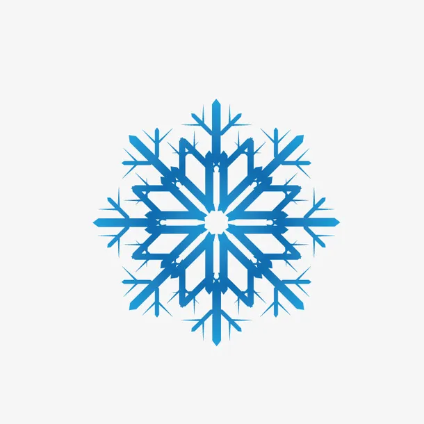 卡通蓝色晶体雪花免抠