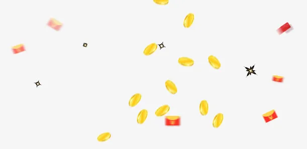 金币红包海报漂浮素材免抠