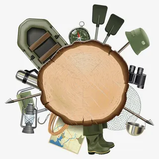 户外探险旅行用品免抠