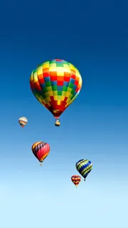 五彩斑斓热气球H5背景高清