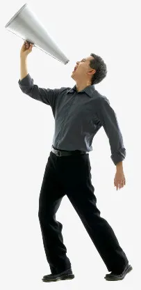 拿着大喇叭的男人免抠