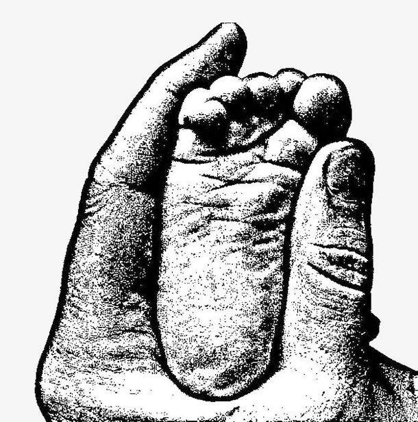父亲的手掌手绘装饰图案免抠