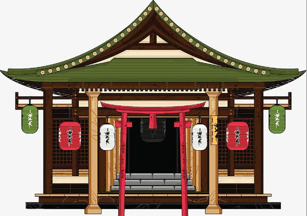 复古风古寺免抠