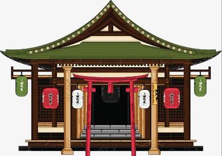 复古风古寺免抠