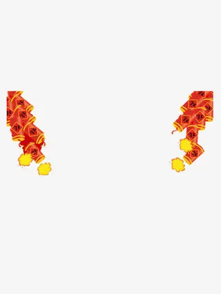 鞭炮装饰边框免抠