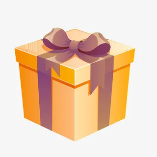 橘色礼物盒子免抠
