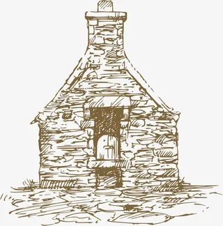 手绘线稿庄园农牧素材免抠