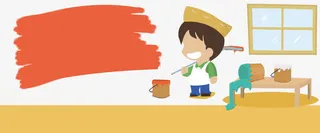 插图可爱粉刷匠免抠