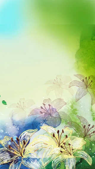 花朵水墨H5背景高清