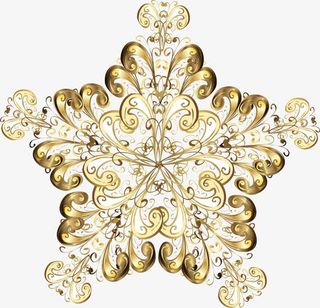 金色花朵图案免抠