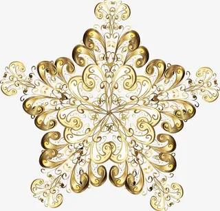 金色花朵图案免抠