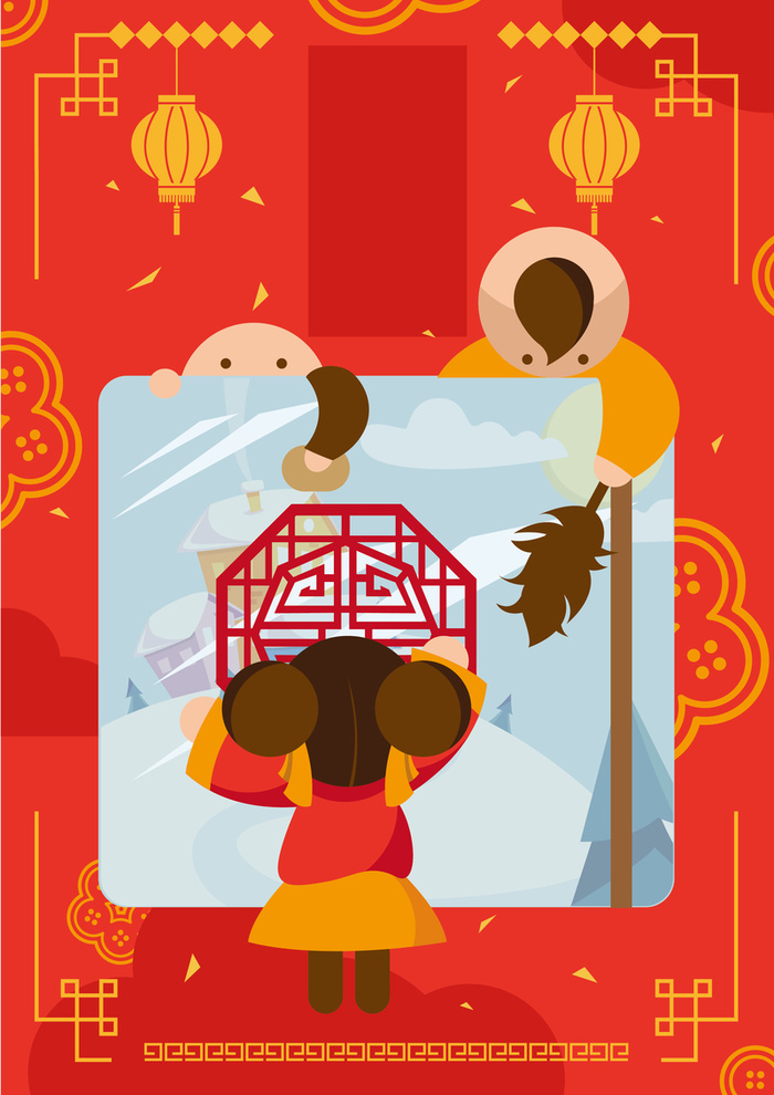 元宵节卡通背景素材高清