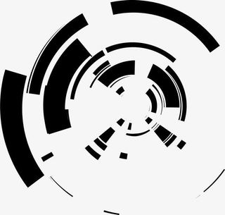 科技感褐色几何圆形免抠