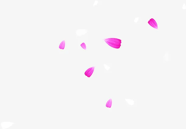 手绘纷飞漂浮花瓣免抠