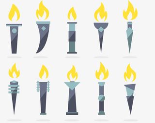 燃烧火炬矢量剪影免抠