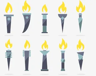 燃烧火炬矢量剪影免抠