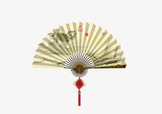 精美扇子 水墨复古免抠png免抠