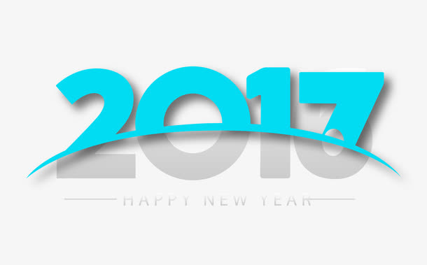 蓝色数字2017矢量素材免抠