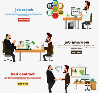 工作面试卡通素材免抠