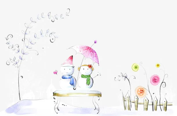 唯美卡通插画免抠