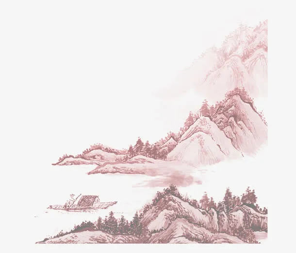 水墨画山水免抠