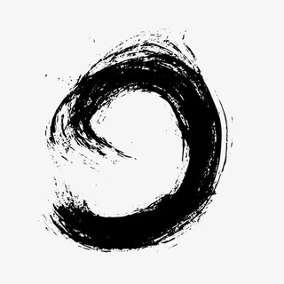 黑色圆形墨迹笔触免抠