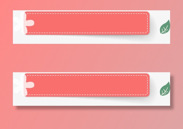 小清新鲜花绿叶标签按钮免抠标签元素