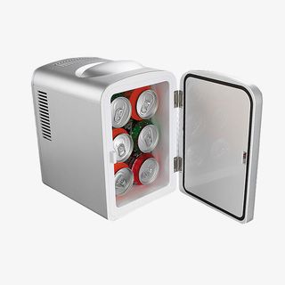 银色车载冰箱设计素材免抠