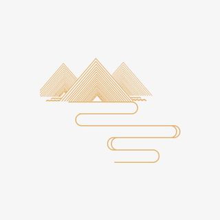 金色祥云三角形免抠