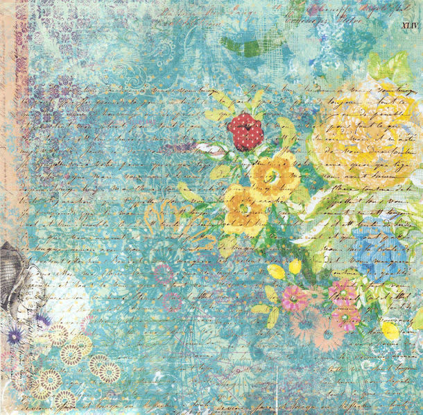 蓝色纸张花朵背景