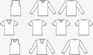 白色短袖长袖免抠