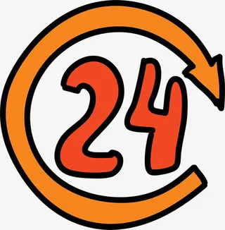 简笔画24小时符号免抠