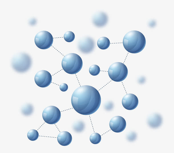 精美蓝色分子结构免抠
