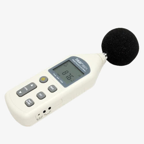 米色声音测量仪器分贝仪免抠