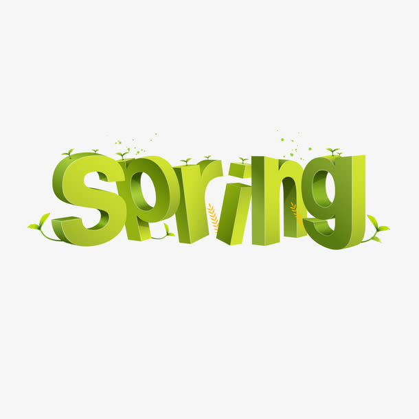 spring艺术字免抠