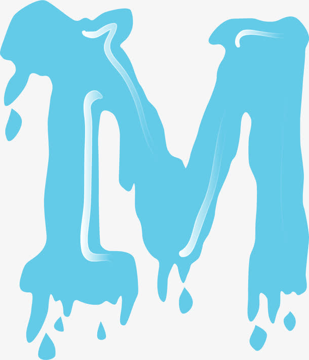 蓝色水滴字母M免抠