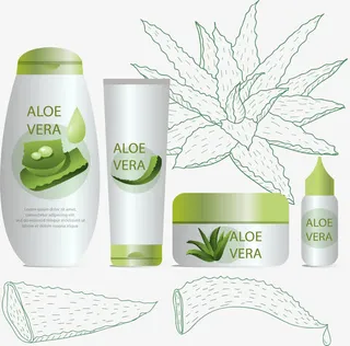 舒缓芦荟护肤套装免抠