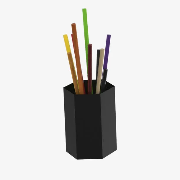 黑色笔筒免抠
