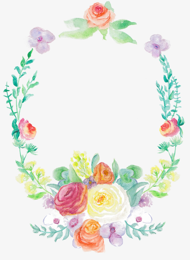 鲜花绿叶花环免抠