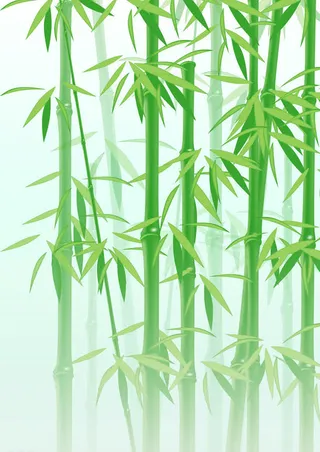 绿色清新卡通竹林免抠