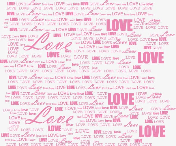 情人节love字底纹元素免抠