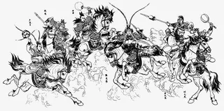 线描古代打仗免抠