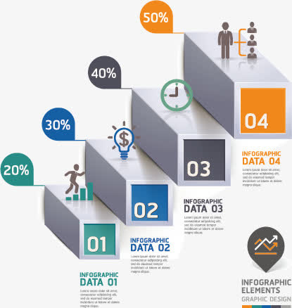 梯状信息图免抠