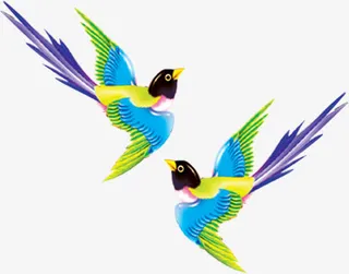 卡通喜鹊七夕情人节免抠