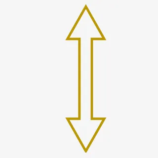 手绘黄色双向空心箭头免抠