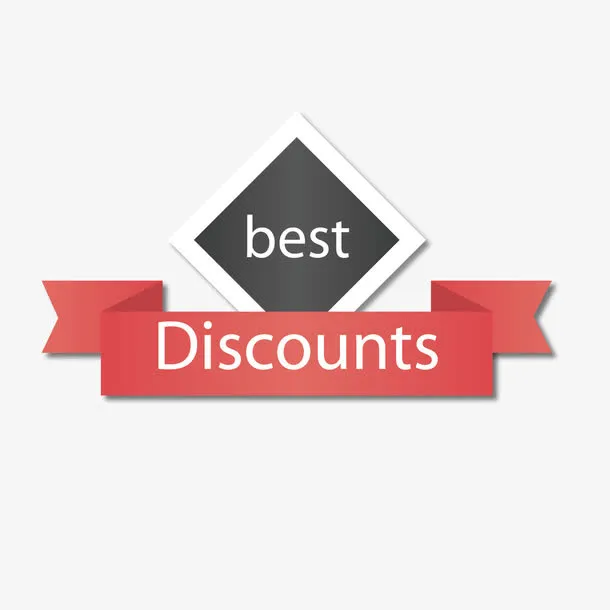 扁平化 丝带 标签免抠