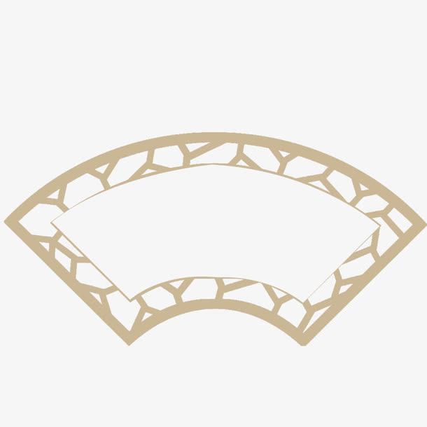 古典扇形边框免抠