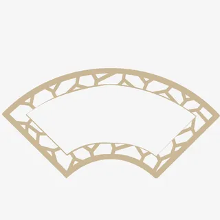 古典扇形边框免抠