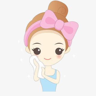 卡通擦脸的小女孩免抠