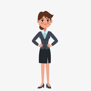 一个两手叉腰的女人免抠